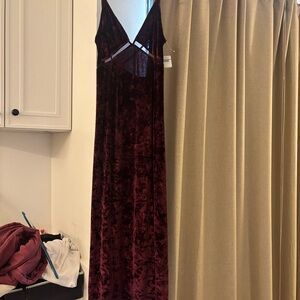 Free People Velvet Pomegranate Maxi Dress